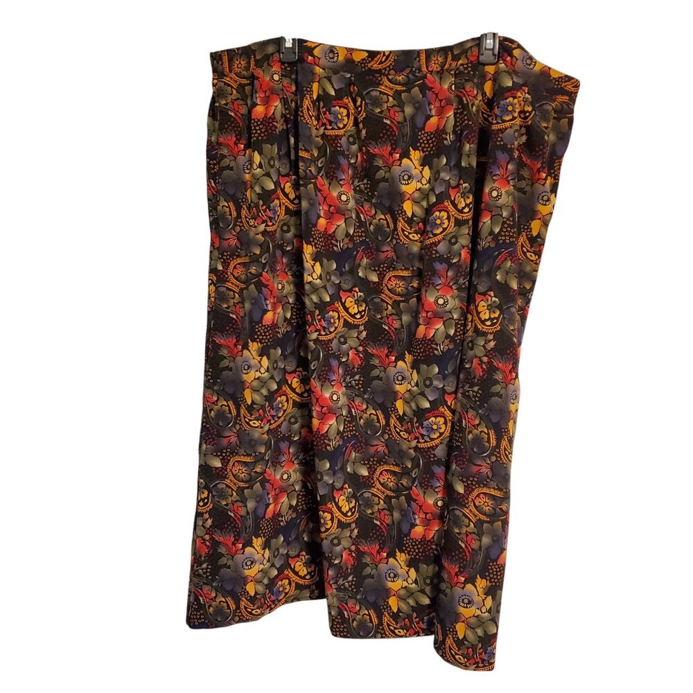 Vintage Tie Dye Grunge Floral Whimsical Cottagecore Elastic Waist Maxi Skirt